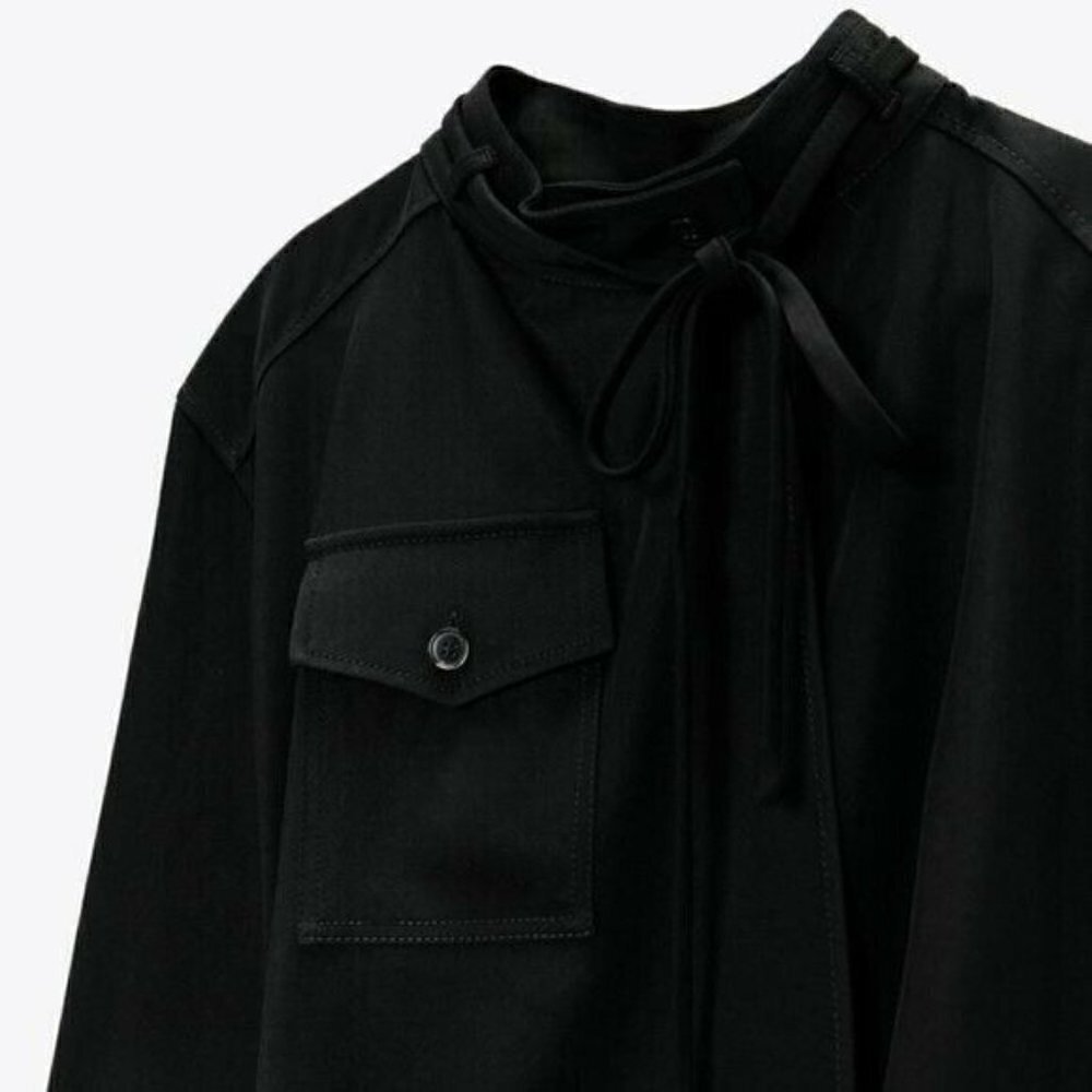 SALE NWT Zara Studio RARE Limited Edition Black Overlay Mini Dress Medium - Picture 6 of 13